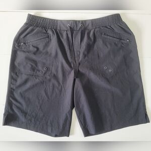 Women's Tek Gear Dry Tek Shorts Black Size L Drawstring Stretch Zip Pockets